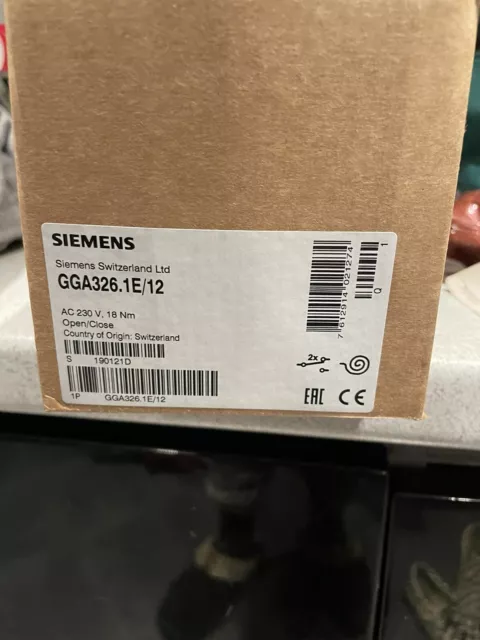 Siemens Gga 326.1E "Gga" Series Spring Return Rotary Damper Actuator 24V -New 2