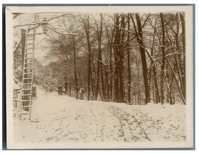 Paysage d&#039;hiver Vintage citrate print Tirage citrate  9x12  Circa 190