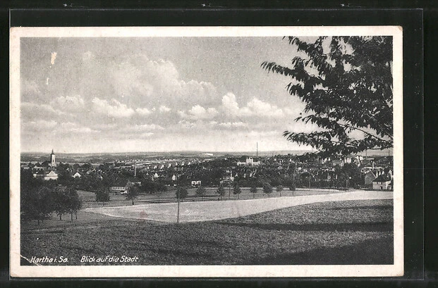 AK Hartha, Blick zum Ort 1958