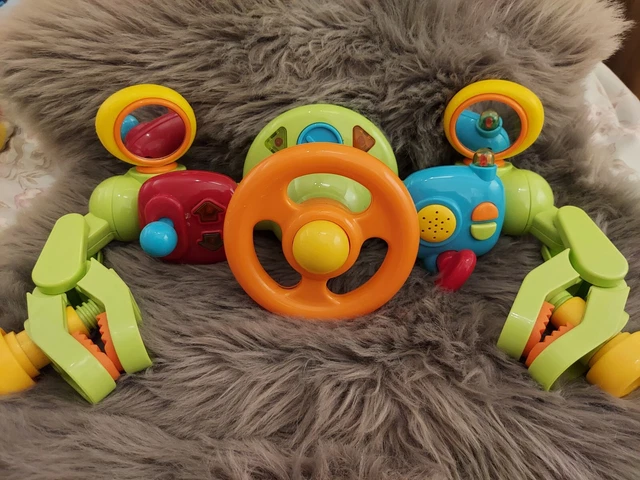 Vintage ELC Steering Wheel Driver Buggy Sensory Baby Toy Lights & Sounds Ex Cond