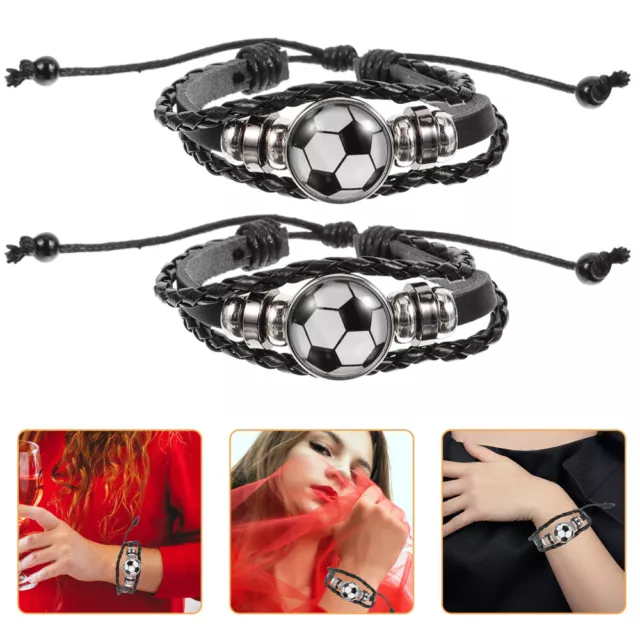 3 Pcs Geschenke Für Mädchen Bettelarmbänder Fußball-Armband Ventilator