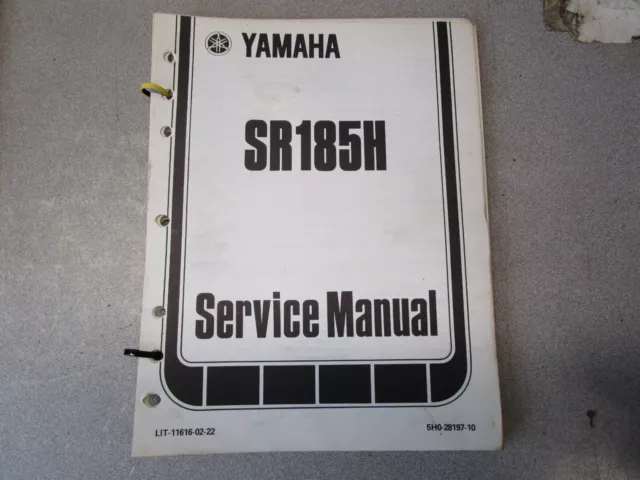 Yamaha Sr185H 1981 Oem Service Manual P/N Lit 11616-02-22 Vintage