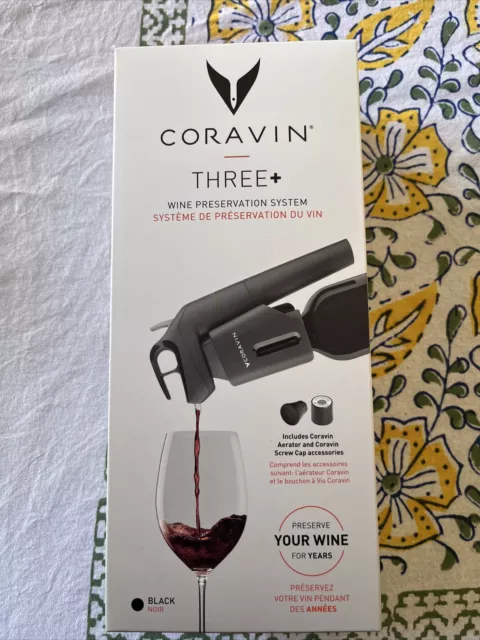 Coravin Timeless Three+ Wine Preservation System Black NEW IN BOX