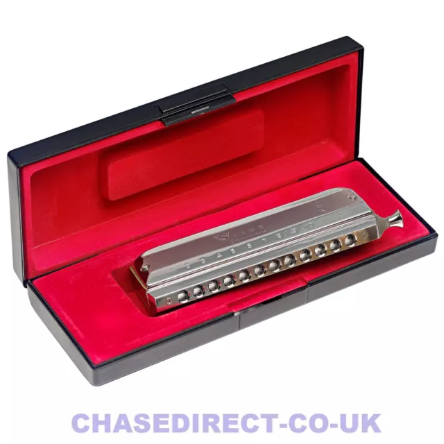 Stagg Slide Chromatic Harmonica mouth organ In C Major - 12 Holes - 48 Tones