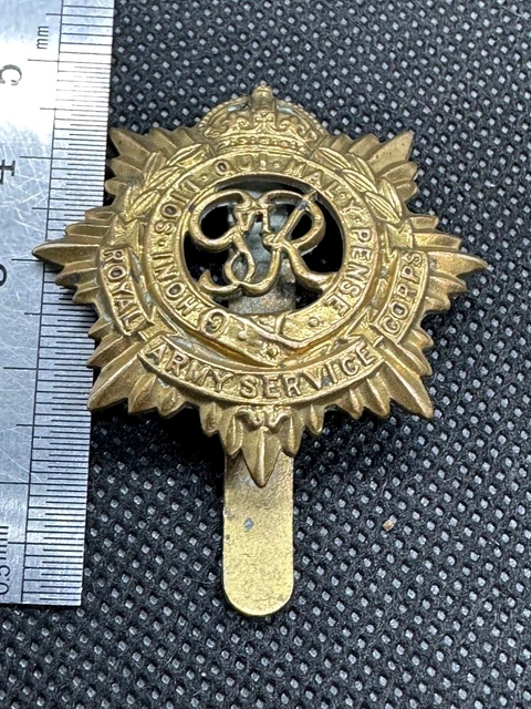 ORIGINAL WW2 BRITISH Royal Army Service Corps RASC GVI Kings Crown Cap ...