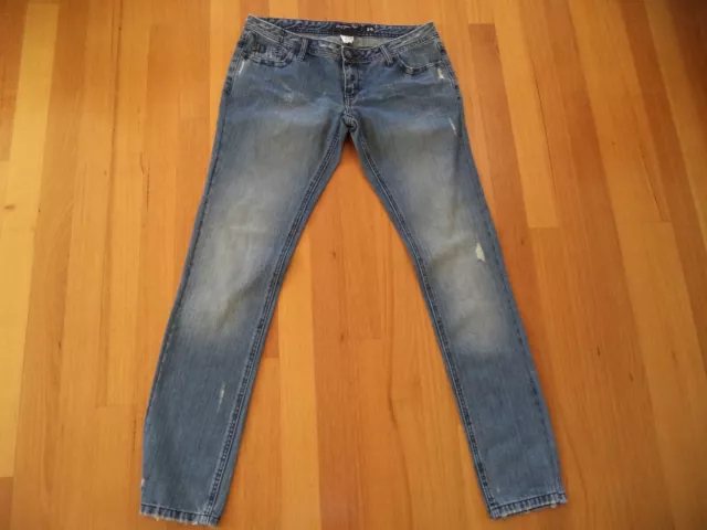 Roxy Womens Blue Denim Distressed Jeans Size 14