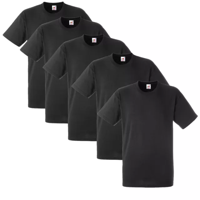 1 5 10 20 Pack Mens Fruit Of The Loom Black Cotton T-Shirt Tee S -5Xl Lot