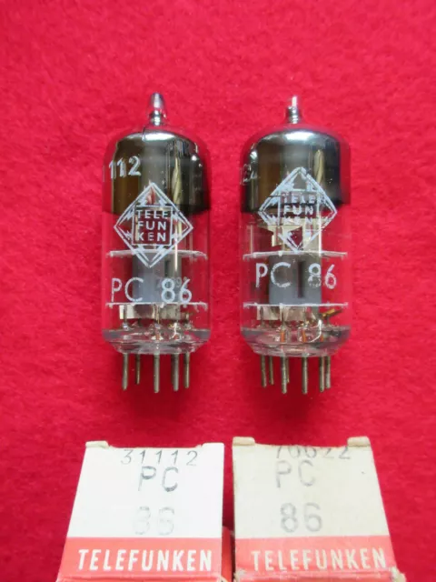 Matched pair PC86 TELEFUNKEN NOS NEU Röhre Tube NEW 4CM4 Valve Valvula Test Paar