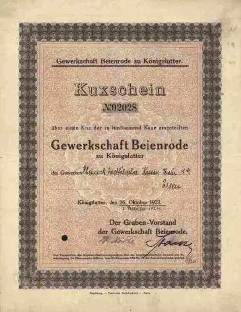 Gewerkschaft Burbach 1923/1924 Magdeburg Marienborn Beendorf Helmstedt OU Korte