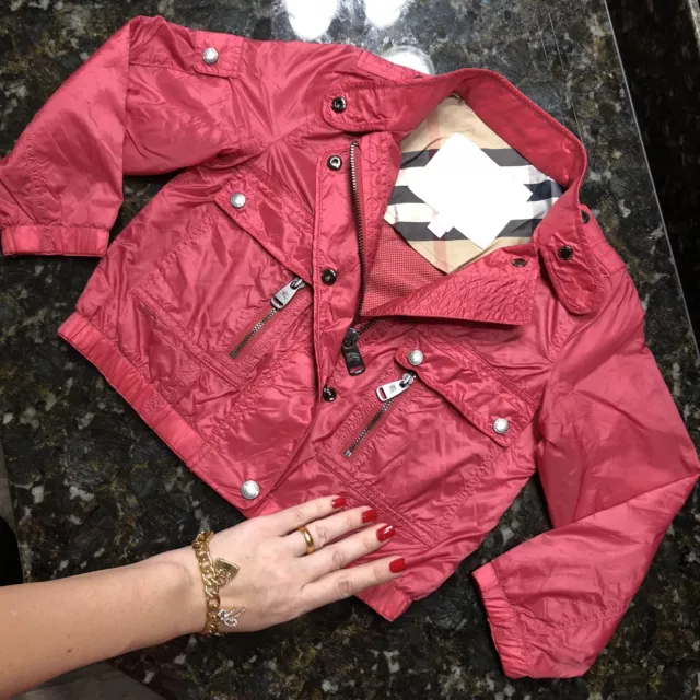 3-4 Years Authentic Burberry Boy Girl Windbreaker Light Jacket Raincoat Check