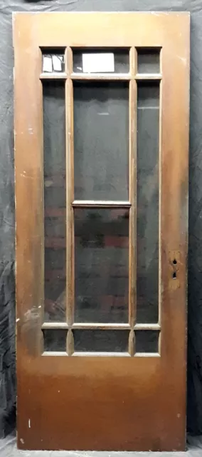 32"x80" Antique Vintage Old SOLID Wood Wooden Interior Entry Door Windows Glass