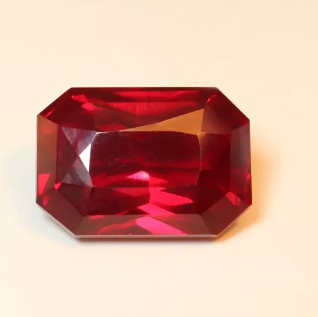 AAA+ 23.20Ct. Natural Pigeon Blood Red Ruby Faceted Emerald Cut Loose Gemstone