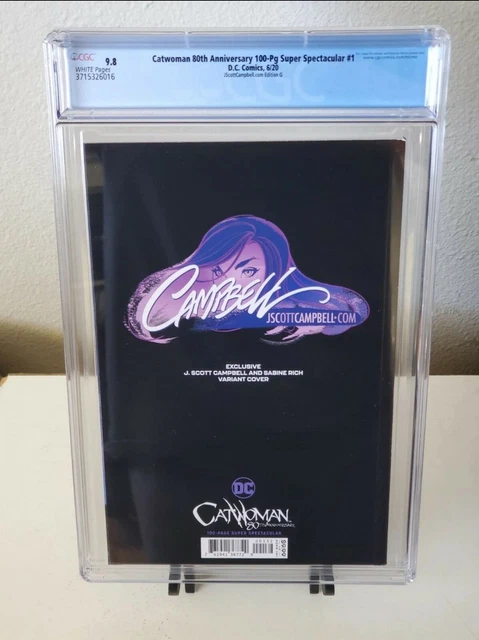 Catwoman 80th Anniversary #1 CGC 9.8 J Scott Campbell Edition G Variant Cover 2