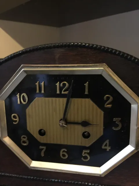 gorgeous vintage art deco 1920s/30s chiming mantel clock 3
