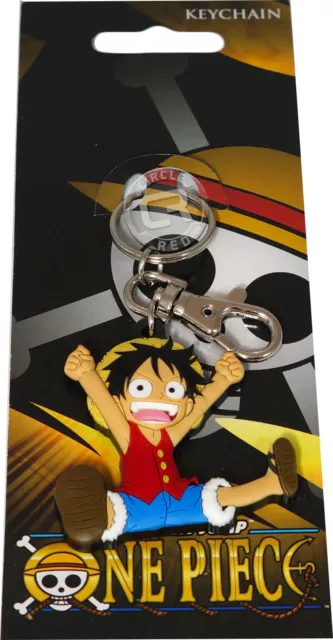 One Piece Anime Chibi SD Luffy PVC Key Chain Official New GE Animation