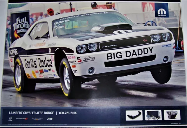 Mopar Genuine Parts "Big Daddy" Don Garlits Dodge Challenger Drag Racing Poster