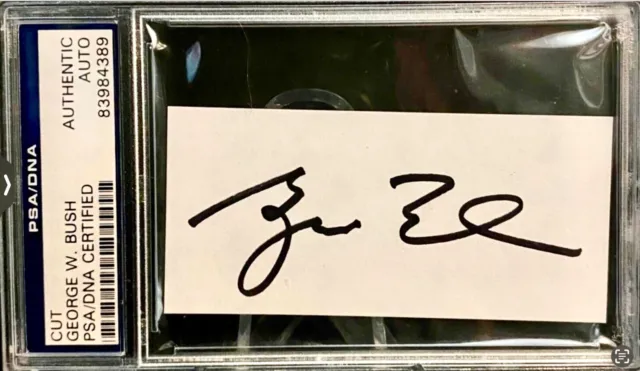 President George W Bush  / Autographed Signed /  Cut Autograph /PSA-DNA COA