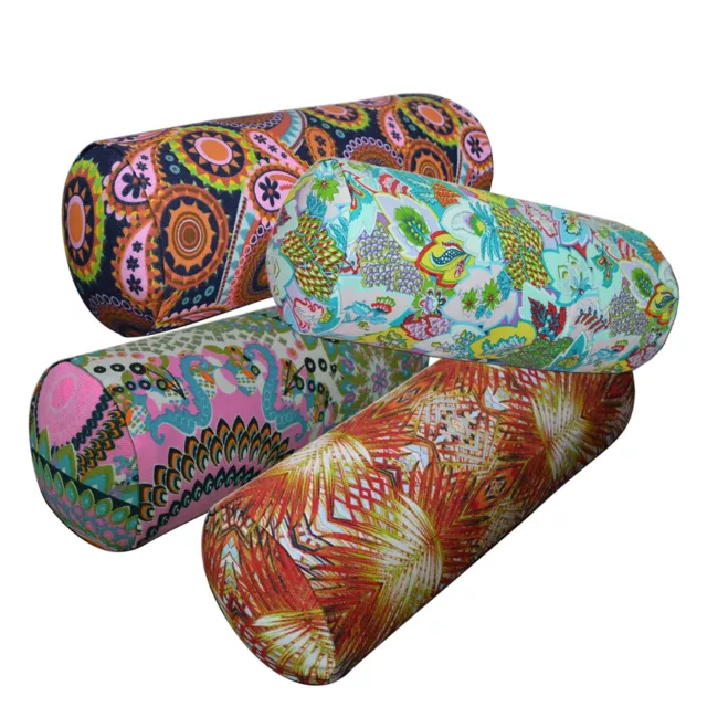Bolster Cover*Paint Cotton Canvas Neck Roll Tube Yoga Massage Pillow Case*AF6