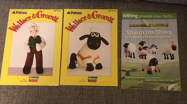 Patrones de tejido Alan Dart Wallace y Gromit Wallace y Shaun Pls Leer x 3