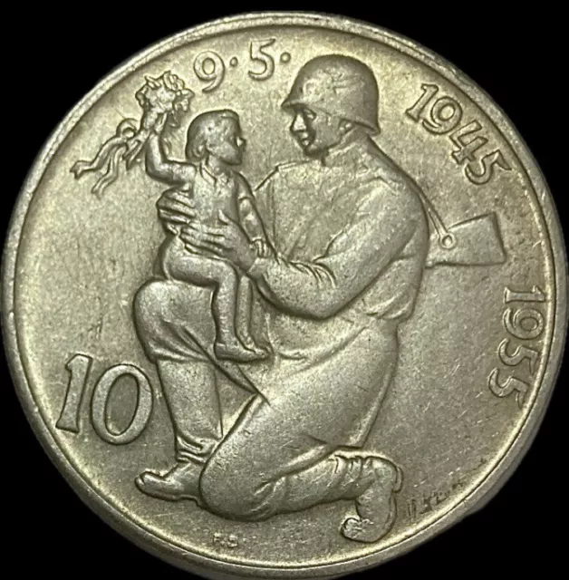 1955 Czechoslovakia 10 Korun - SILVER