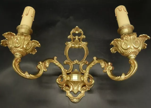 Large Pair Of Sconces Louis Xv / Baroque Style - Bronze - French Antique 2