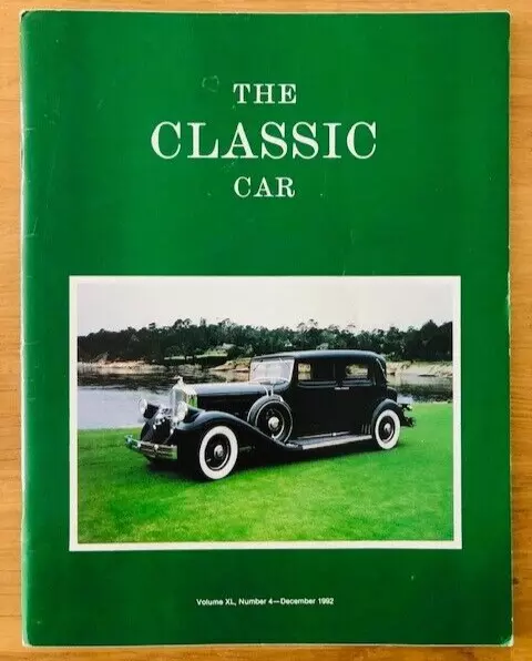 The Classic Car Volume Xl, Number 4-December 1992 - P/B - £3.25 Uk Post