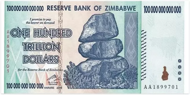 2008 - Zimbabwe 100 Trillion Paper Uncirculatedf