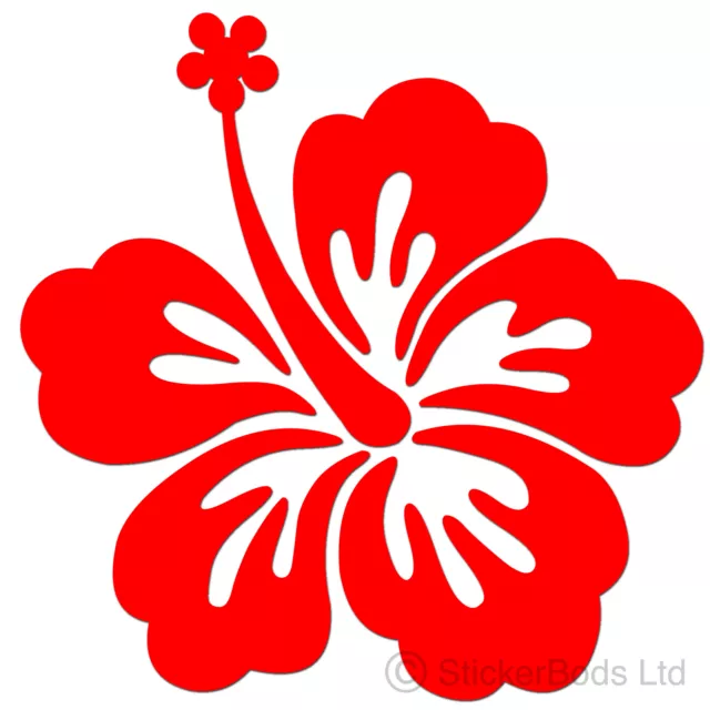 36 RED HIBISCUS FLOWERS STICKERS DECALS for Car | Wall | Home