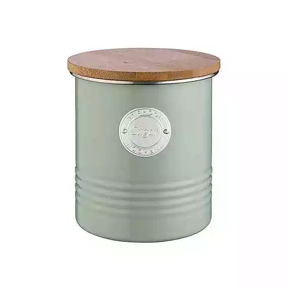 Typhoon Living Tea Coffee Sugar Metal sage Canister with Bamboo Lids storage 3