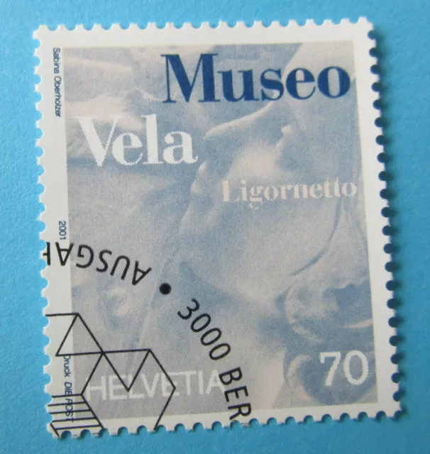Schweiz 2001 - Wiedereröffnung Museum Vela - Marke mit Ersttagsst.- Mi.Nr. 1758