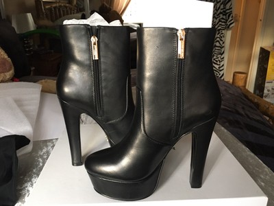 KURT GEIGER BLACK Leather Spear Plaform 