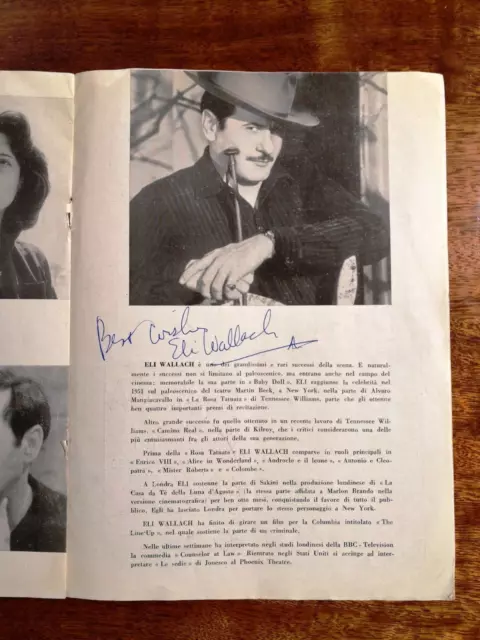 Eli Wallach Autografo Teatro Cinema Tv Autograph Hand Signed