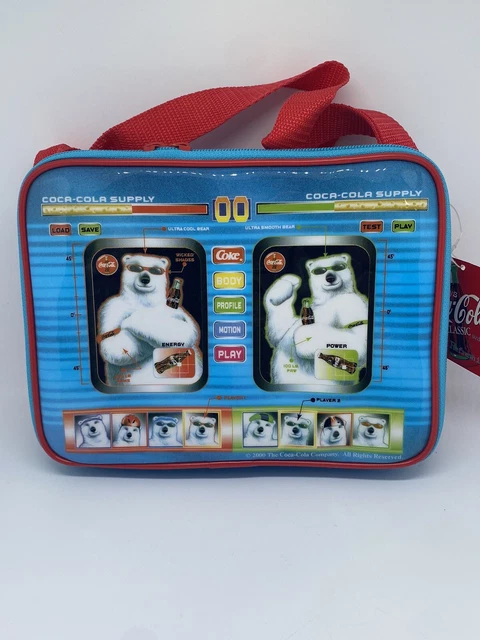 Vintage 1999 Coca Cola Gamer Polar Bear Lunch Box With Tags Soft Lunch Bag