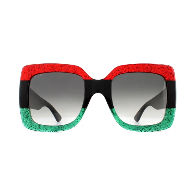 GUCCI LUNETTES GG0083S 001 Rouge et Vert Paillette Avec D grad