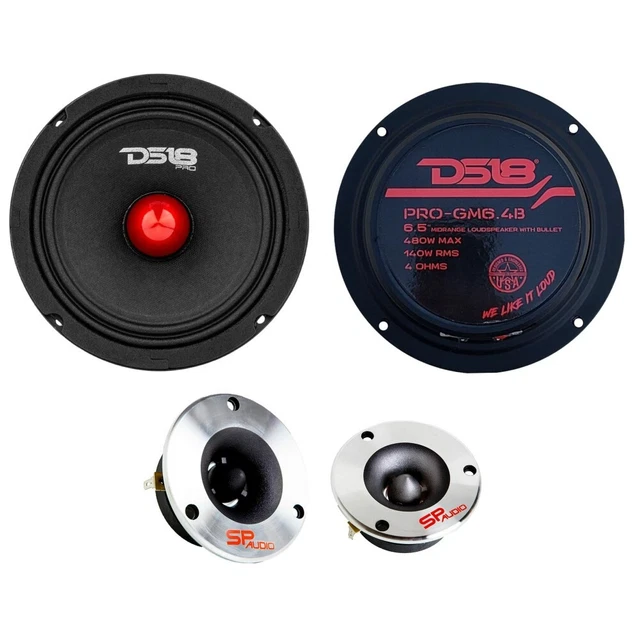 Kit Altoparlanti SP Audio 6.5C - Sistema 2 Vie Con Woofer, Tweeter E Crossover Per Auto