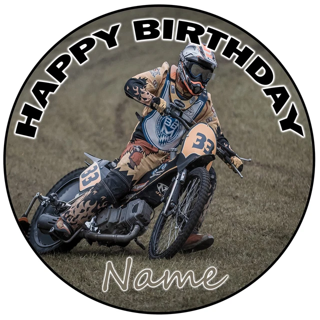 Sweet-Tops Personalised Motocross Round Edible Birthday Cake Topper Icing