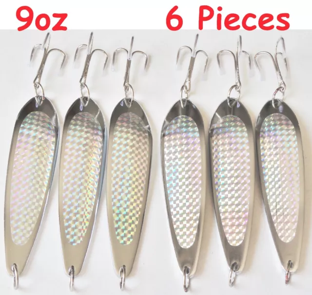 9OZ CASTING KROCODILE Spoons 3 Pieces Chrome/Silver Fishing Lures w/Treble  Hooks $23.99 - PicClick