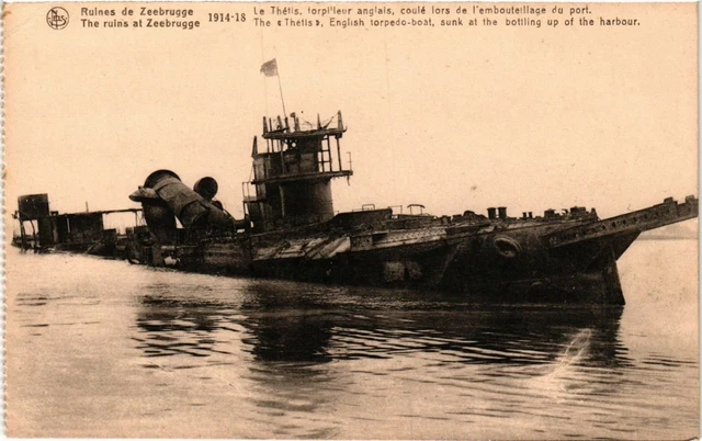 CPA AK Military Ruins of Zeebrugge - Le Thetis (362674)