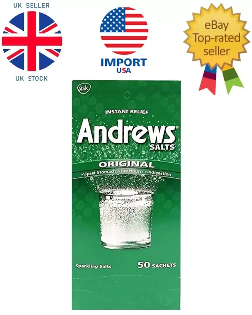 ANDREWS SALTS ORIGINAL Instant Relief from Upset Stomach, 50 sachets ...