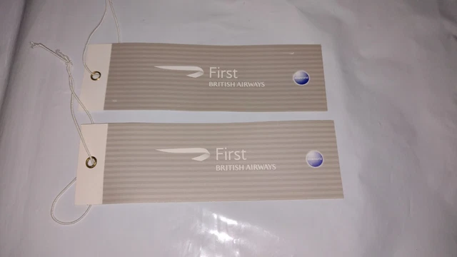 2 X British Airways Airline First Class Luggage Baggage Tag  Paper