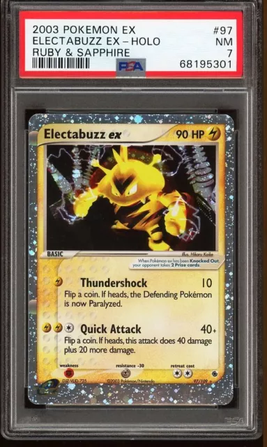 Pokemon Card PSA 7 Electabuzz ex 97/109 Ruby & Sapphire RS Holo Vintage 2003