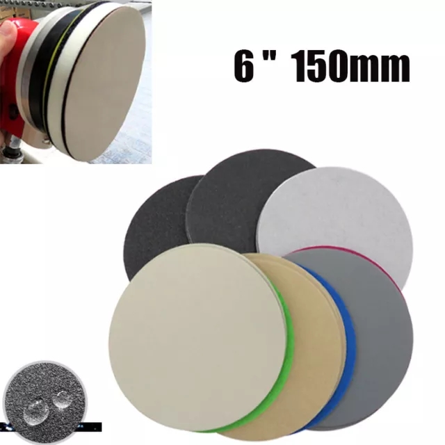 150mm Wet and Dry Sanding Discs 6 in Sandpaper Hook and Loop Pads 60-10000 Grit