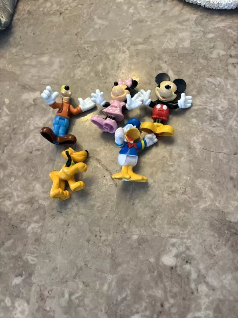 Disney Moveable Bendable 3in Figures LOT OF 5 Mickey Minnie Donald Goofy & Pluto