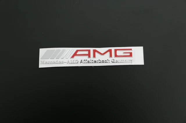 Adesivo Stemma Mercedes AMG Affalterbach In Metallo Nero Opaco, 6,4 Cm, Fissaggio Adesivo