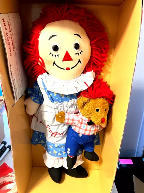 Dakin Raggedy Ann & Raggedy Bear 22”Anniversary Edition 85Th Birthday New In Box