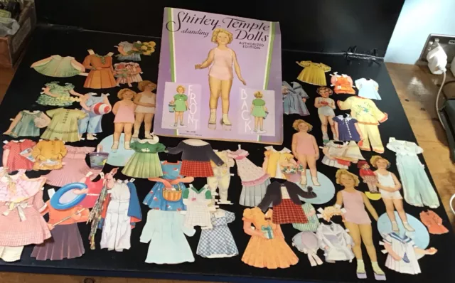 Rare Antique Shirley Temple Standing Dolls Book With Numerous Cut Out Dresses