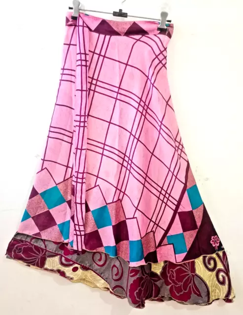 JUPE LONGUE VINTAGE indienne en soie sari wrap boho gitane hippie ete maxi fa. EUR 29 15 PicClick FR