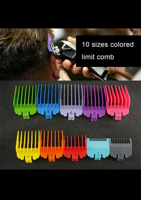 10X Hair Clipper Limit Comb Guide Trimmer Set Guards  Attachment For WAHL + Tray