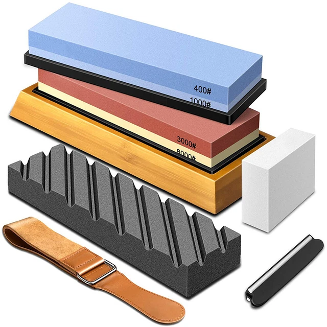 Whetstone Kit / Set Grit 400/1000/3000/8000 Knife Stone for Coarse/Fine Grinding