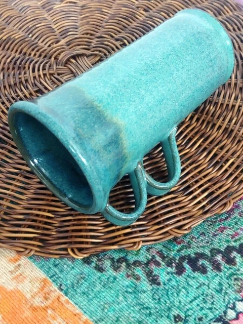 Handmade Mug Turqouise Midcentury Pottery studio pottery